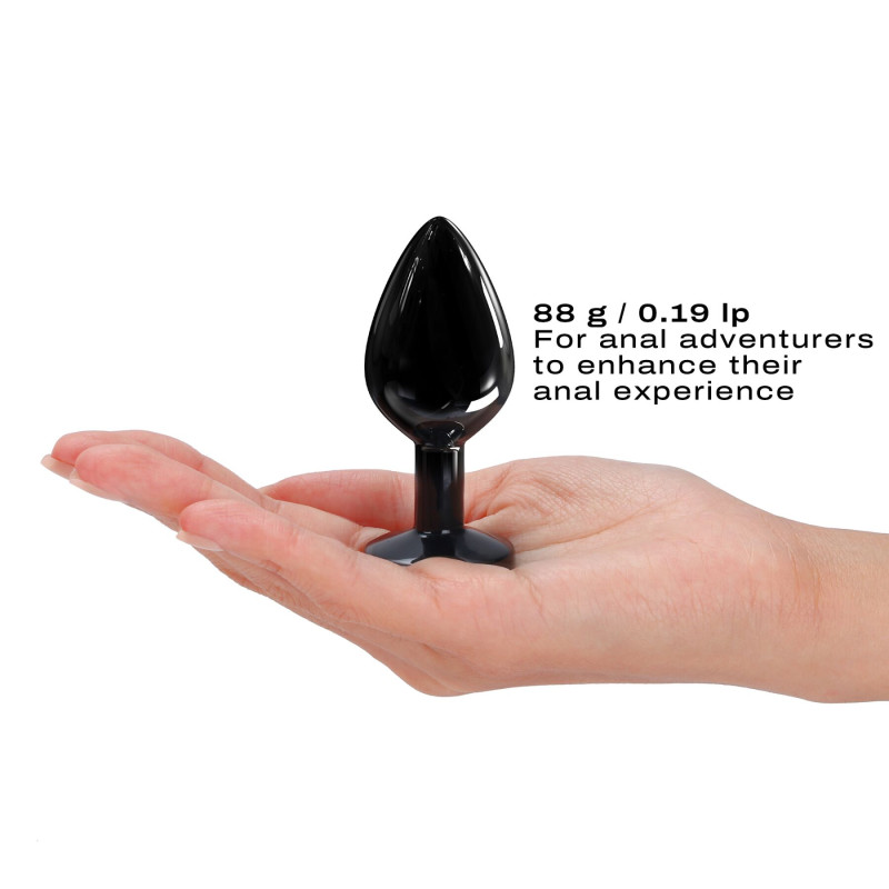 Металлическая анальная пробка с кристаллом Dorcel Diamond Plug Black M Металлическая анальная пробка с кристаллом Dorcel Diamond Plug Black M