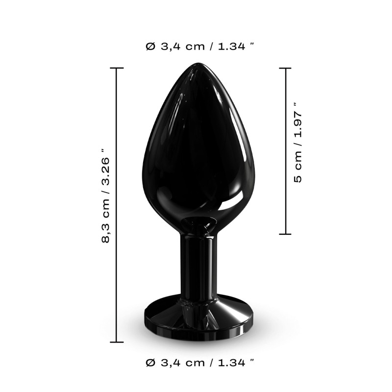 Металлическая анальная пробка с кристаллом Dorcel Diamond Plug Black M Металлическая анальная пробка с кристаллом Dorcel Diamond Plug Black M