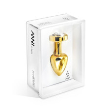 Анальна пробка зі стразом Diogol Anni R Heart 2,5 см Золота