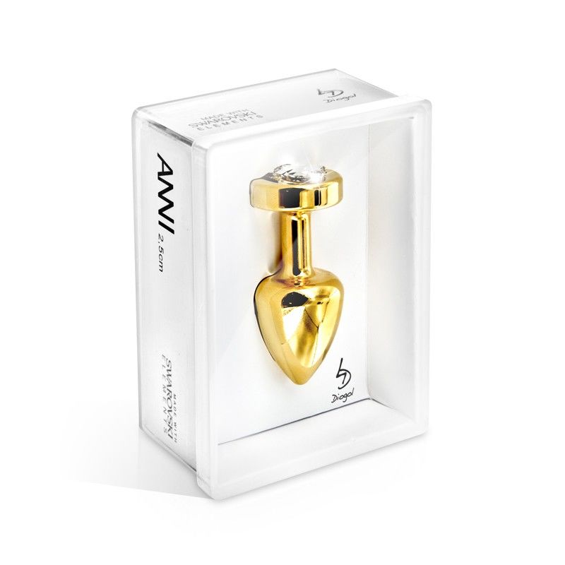 Анальна пробка зі стразом Diogol Anni R Heart 2,5 см Золота Анальна пробка зі стразом Diogol Anni R Heart 2,5 см Золота