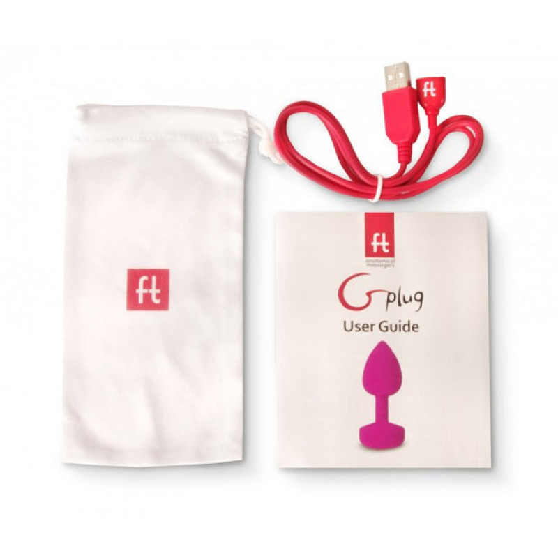 Великий дизайнерський анальний затор з вібрацією Fun Toys Gplug Рожевий