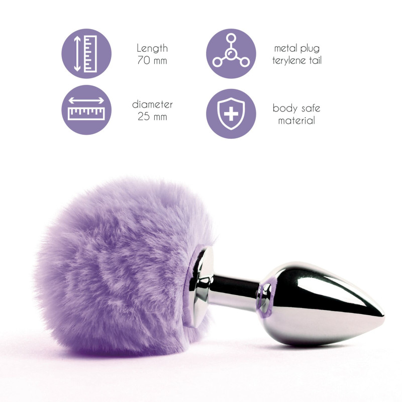 Анальная пробка FeelzToys Bunny Tails Butt Plug Фиолетовая Анальная пробка FeelzToys Bunny Tails Butt Plug Фиолетовая