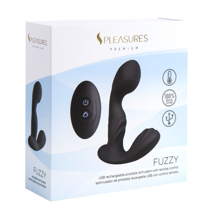 Вибромассажер простаты S Pleasures Premium FUZZY, черный, с рельефом, 10 режимов вибрации, нагрев Вибромассажер простаты S Pleasures Premium FUZZY, черный, с рельефом, 10 режимов вибрации, нагрев
