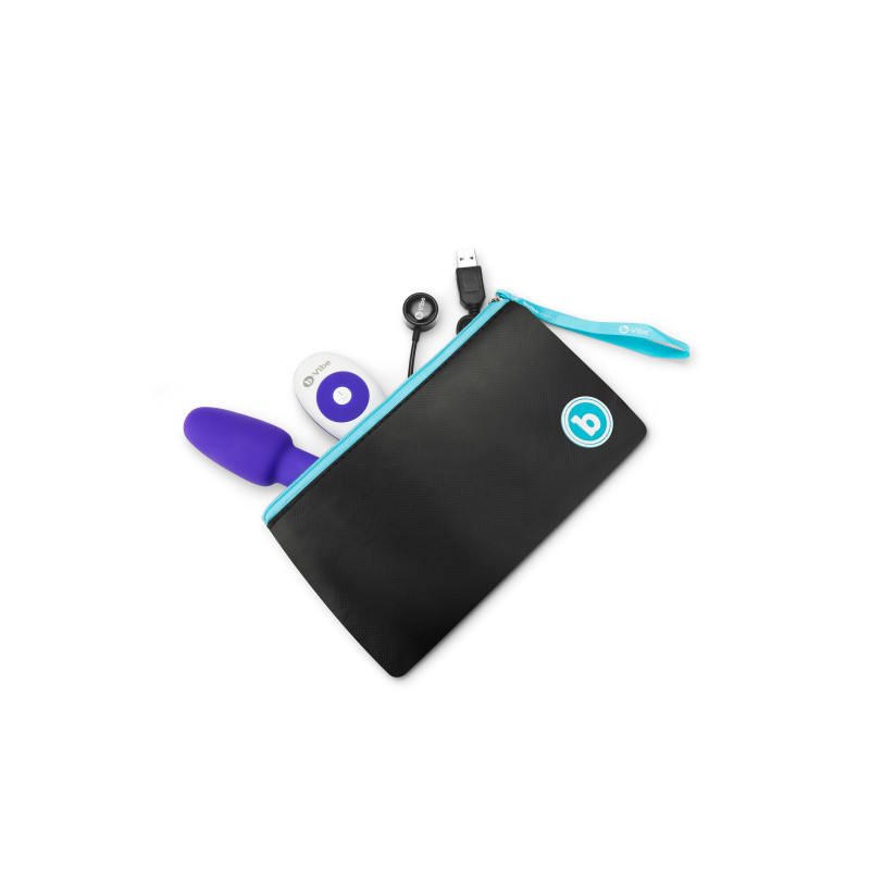 Анальна пробка з вібрацією і кульками, що обертаються B-Vibe Rimming Petite, з пультом, Фіолетова Анальна пробка з вібрацією і кульками, що обертаються B-Vibe Rimming Petite, з пультом, Фіолетова