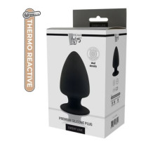 Термоактивная анальная пробка Dreamtoys Premium Silicone Plug Черная L