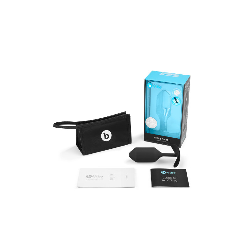 Анальна пробка із зміщеним центром ваги B-Vibe Snug Plug 3 чорна M Анальна пробка із зміщеним центром ваги B-Vibe Snug Plug 3 чорна M