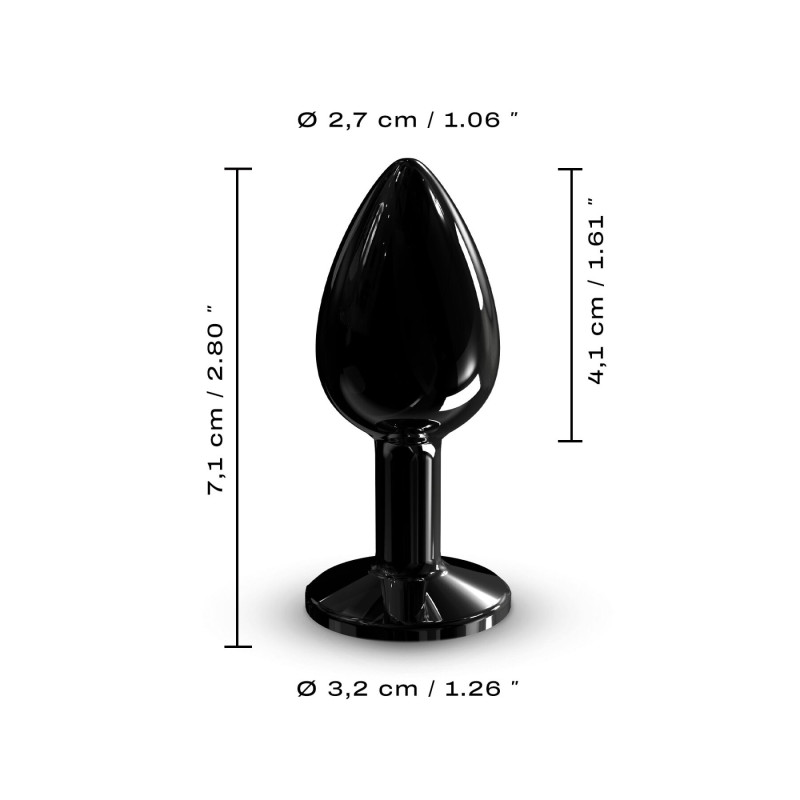 Металева анальна пробка з кристалом Dorcel Diamond Plug Black S Металева анальна пробка з кристалом Dorcel Diamond Plug Black S