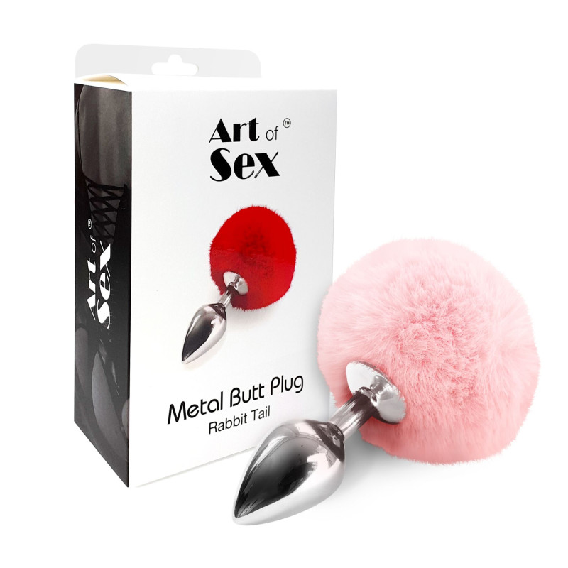 Металлическая анальная пробка М Art of Sex - Metal Butt plug Rabbit Tail, Нежно-розовый Металлическая анальная пробка М Art of Sex - Metal Butt plug Rabbit Tail, Нежно-розовый