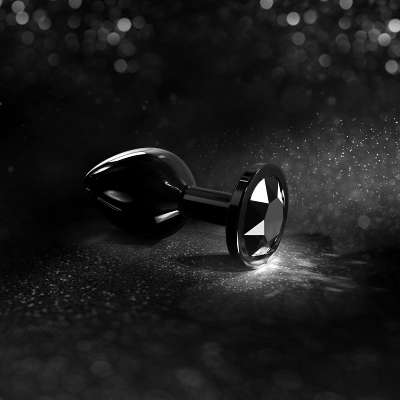 Металева анальна пробка з кристалом Dorcel Diamond Plug Black S Металева анальна пробка з кристалом Dorcel Diamond Plug Black S