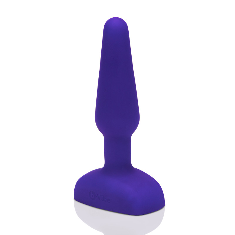 Анальна пробка з вібрацією і кульками, що обертаються B-Vibe Rimming Petite, з пультом, Фіолетова Анальна пробка з вібрацією і кульками, що обертаються B-Vibe Rimming Petite, з пультом, Фіолетова