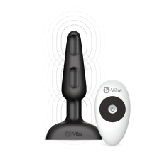 Анальная пробка с 3 моторами B-Vibe Trio Remote Control Butt, черная
