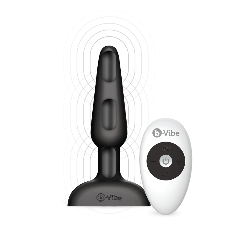 Анальная пробка с 3 моторами B-Vibe Trio Remote Control Butt, черная Анальная пробка с 3 моторами B-Vibe Trio Remote Control Butt, черная