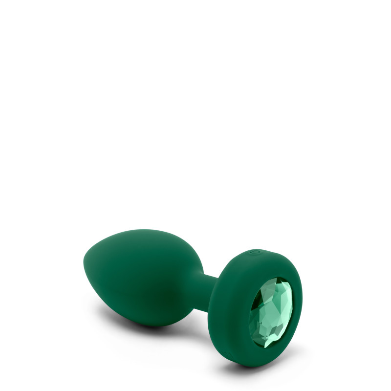 Анальна пробка з вібрацією та пультом B-Vibe Vibrating Jewel Plug, зелена, M/L Анальна пробка з вібрацією та пультом B-Vibe Vibrating Jewel Plug, зелена, M/L