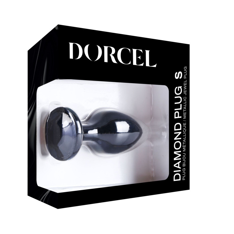 Металева анальна пробка з кристалом Dorcel Diamond Plug Black S Металева анальна пробка з кристалом Dorcel Diamond Plug Black S