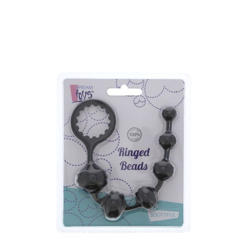 Анальная цепочка Dreamtoys Ringed Beads Черная Анальная цепочка Dreamtoys Ringed Beads Черная