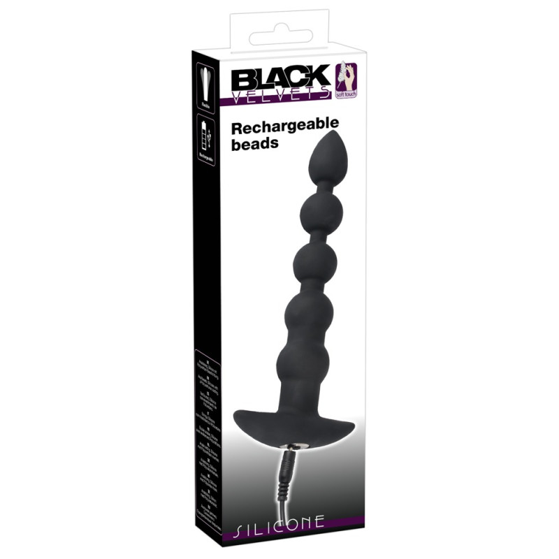 Анальний стимулятор Black Velvets Rechargeable Beads