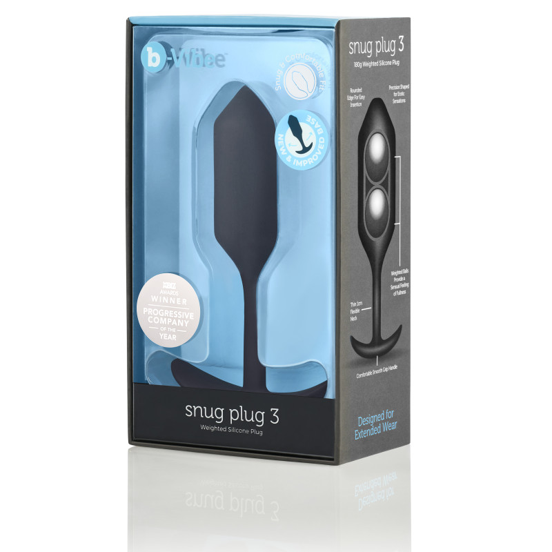 Анальна пробка із зміщеним центром ваги B-Vibe Snug Plug 3 чорна M Анальна пробка із зміщеним центром ваги B-Vibe Snug Plug 3 чорна M