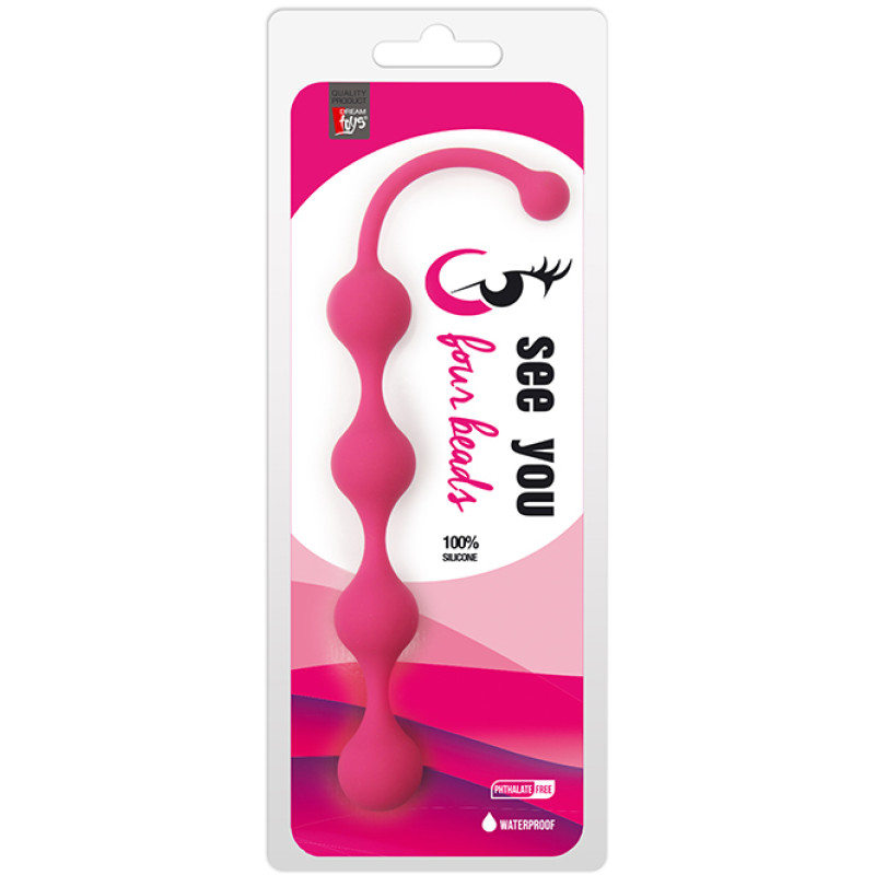 Анальная цепочка Dreamtoys SEE YOU FOUR BEADS ANAL Розовая Анальная цепочка Dreamtoys SEE YOU FOUR BEADS ANAL Розовая