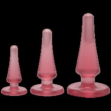 Набор анальных пробок Doc Johnson Crystal Jellies Anal Initiation Kit Розовый