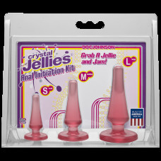 Набор анальных пробок Doc Johnson Crystal Jellies Anal Initiation Kit Розовый
