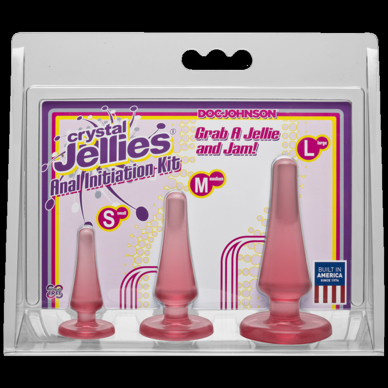 Набор анальных пробок Doc Johnson Crystal Jellies Anal Initiation Kit Розовый Набор анальных пробок Doc Johnson Crystal Jellies Anal Initiation Kit Розовый