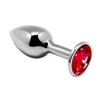 Анальная металлическая пробка с кристаллом Alive Mini Metal Butt Plug Red L
