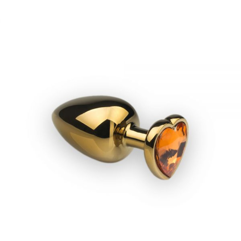 Анальная пробка sLash Heart Citrine L Золотая Анальная пробка sLash Heart Citrine L Золотая