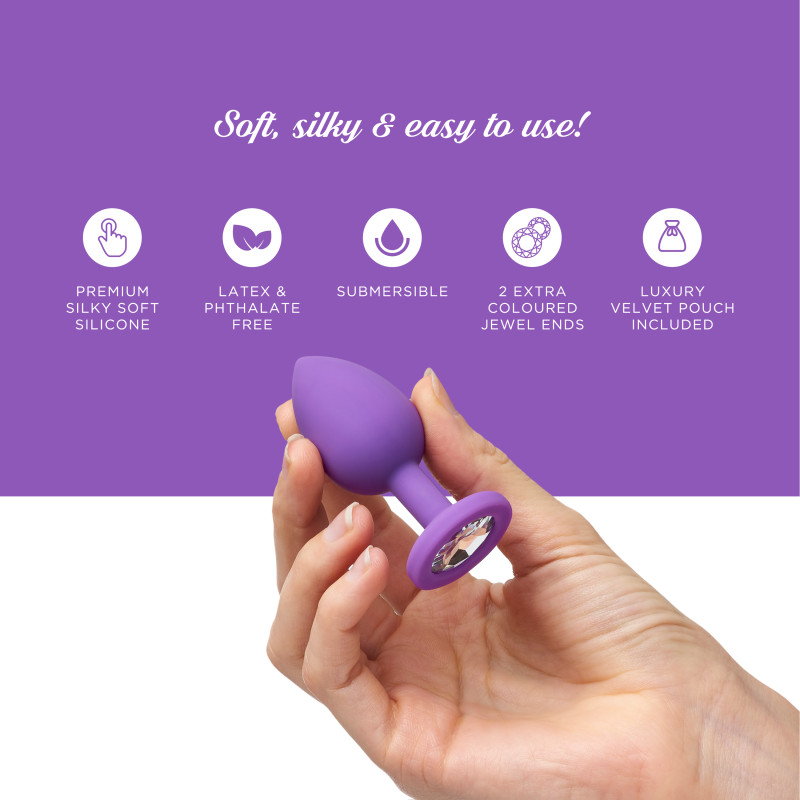 Анальная пробка с кристаллом So Divine Sweet Sensation 3 в 1 сменные кристаллы S Анальная пробка с кристаллом So Divine Sweet Sensation 3 в 1 сменные кристаллы S