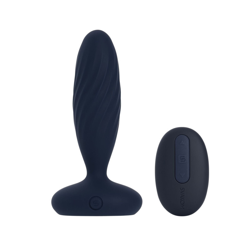 Анальная смарт-вибропробка с пульсацией Svakom Jordan Navy Blue, пульт ДУ Анальная смарт-вибропробка с пульсацией Svakom Jordan Navy Blue, пульт ДУ