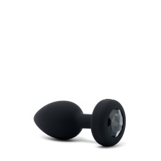 Анальная пробка с вибрацией и пультом B-Vibe Vibrating Jewel Plug, черная, M/L