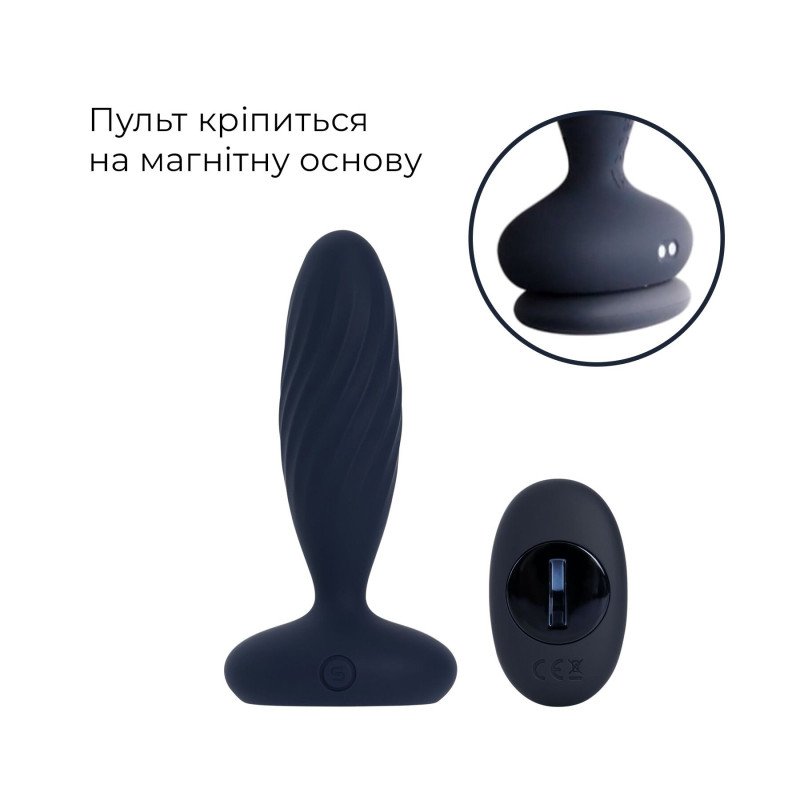 Анальная смарт-вибропробка с пульсацией Svakom Jordan Navy Blue, пульт ДУ Анальная смарт-вибропробка с пульсацией Svakom Jordan Navy Blue, пульт ДУ