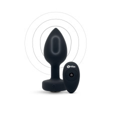 Анальная пробка с вибрацией и пультом B-Vibe Vibrating Jewel Plug, черная, M/L