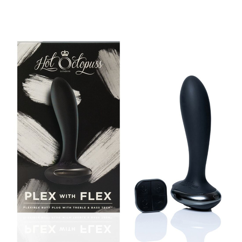 Анальна вібропробка Hot Octopuss PleX with flex, Treble and Bass Technology, 2 мотори, пульт ДК Анальна вібропробка Hot Octopuss PleX with flex, Treble and Bass Technology, 2 мотори, пульт ДК
