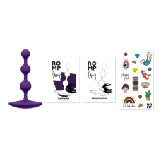 Анальные бусы Romp Amp Dark Purple, силикон, макс. диаметр 2,6 см