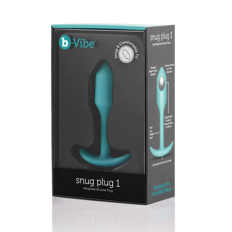Анальна пробка із зміщеним центром ваги B-vibe Snug Plug 1 бірюзова Анальна пробка із зміщеним центром ваги B-vibe Snug Plug 1 бірюзова