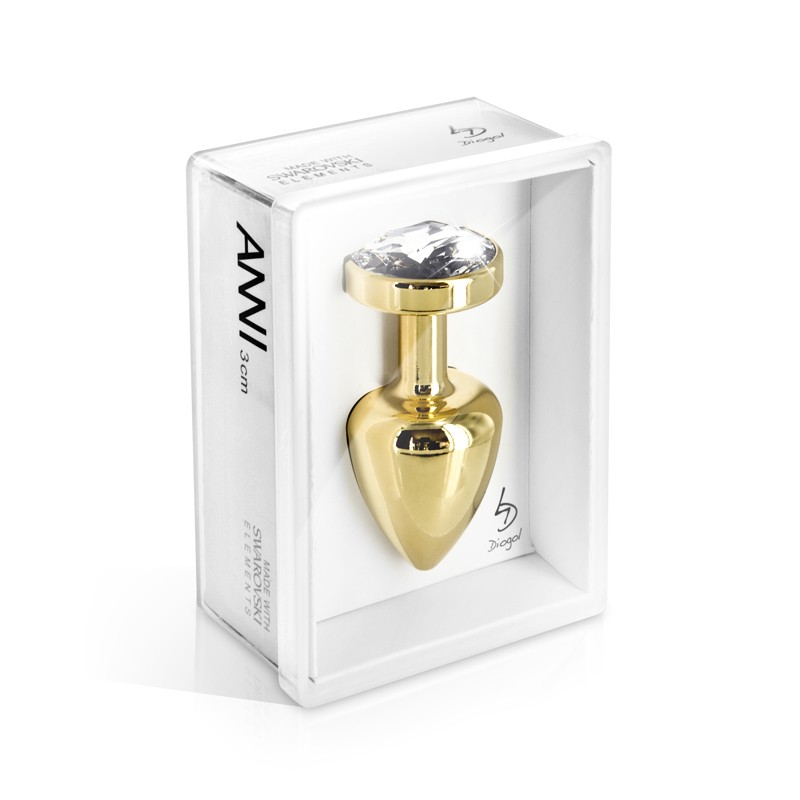 Анальна пробка зі стразою Diogol Anni round 2,5 см Золота Анальна пробка зі стразою Diogol Anni round 2,5 см Золота