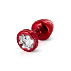 Анальная пробка со стразом Diogol Anni R Clover 3 см Красная