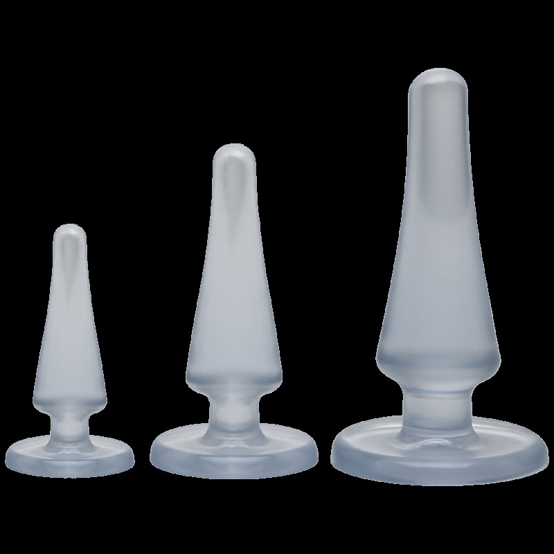 Набір анальних пробок Doc Johnson Crystal Jellies Anal Initiation Kit Прозорий Набір анальних пробок Doc Johnson Crystal Jellies Anal Initiation Kit Прозорий