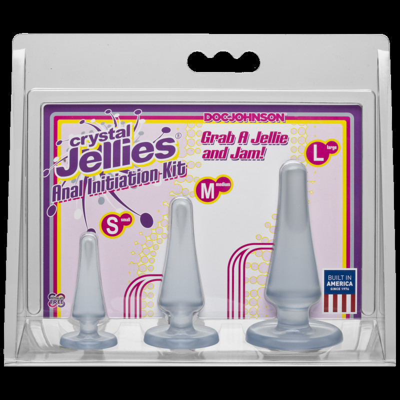 Набір анальних пробок Doc Johnson Crystal Jellies Anal Initiation Kit Прозорий Набір анальних пробок Doc Johnson Crystal Jellies Anal Initiation Kit Прозорий