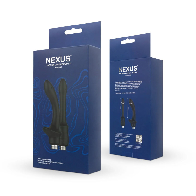 Набор анальных насадок для душа Nexus Beginner Douche Duo Kit – Black, 2 шт. Набор анальных насадок для душа Nexus Beginner Douche Duo Kit – Black, 2 шт.