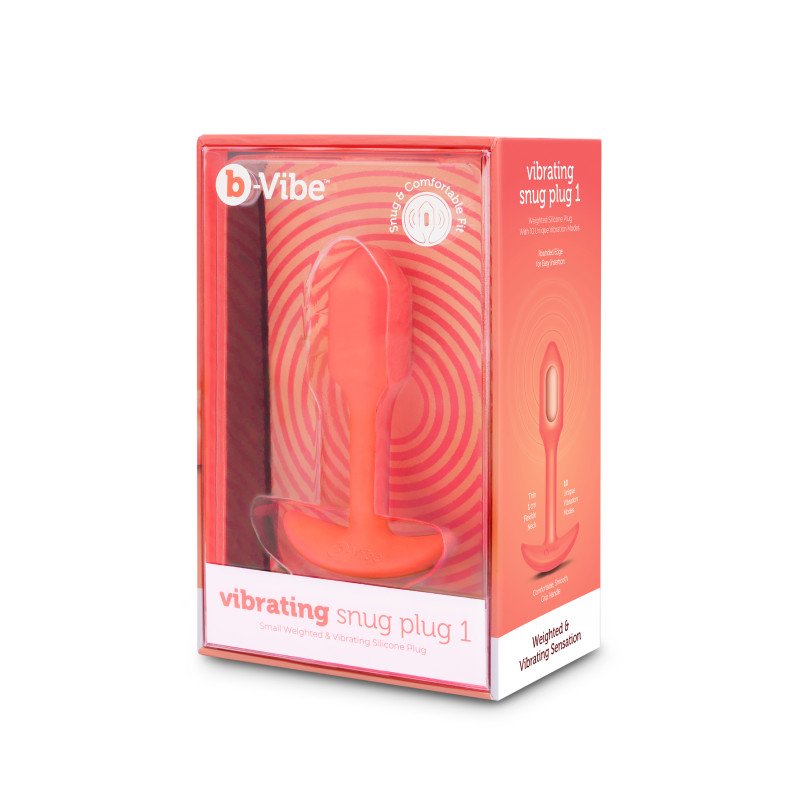 Анальна пробка з вібрацією B-Vibe Snug Plug 1, помаранчева, розмір S Анальна пробка з вібрацією B-Vibe Snug Plug 1, помаранчева, розмір S