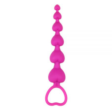 Анальная цепочка Chisa Heart Booty Beads Розовая