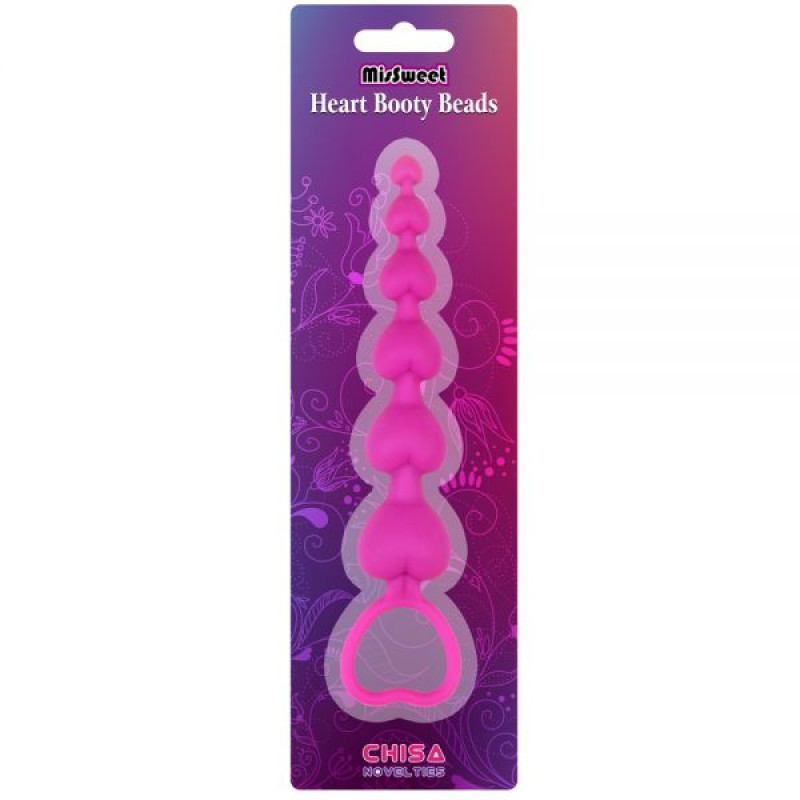 Анальная цепочка Chisa Heart Booty Beads Розовая Анальная цепочка Chisa Heart Booty Beads Розовая