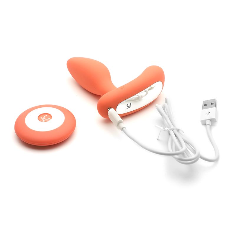 Массажер простаты 2-в-1 KisToy Gordon Оранжевый с пультом ДУ Массажер простаты 2-в-1 KisToy Gordon Оранжевый с пультом ДУ