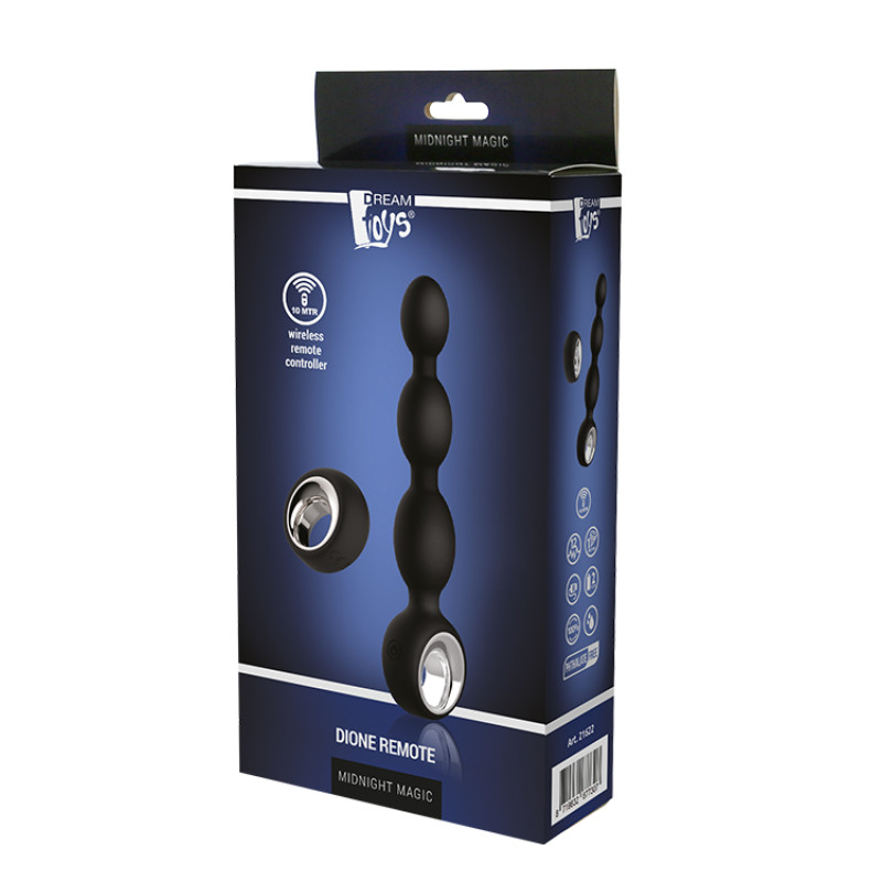 Анальні вібробуси Dreamtoys Magic Dione Remote Чорні Анальні вібробуси Dreamtoys Magic Dione Remote Чорні