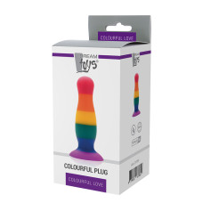 Радужная анальная пробка Dreamtoys Colourful Love Plug L