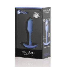 Анальная пробка со смещенным центром тяжести B-vibe Snug Plug 1 голубая