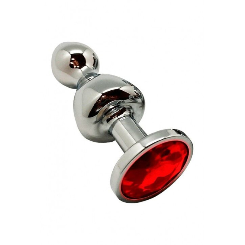 Металева анальна пробка Wooomy Lollypop Double Ball Metal Plug Red L діаметр 3,5 см, довжина 10,5 см Металева анальна пробка Wooomy Lollypop Double Ball Metal Plug Red L діаметр 3,5 см, довжина 10,5 см