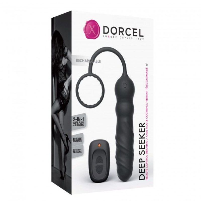 Анальный вибратор Marc Dorcel Deep Seeker с эрекционным кольцом и пультом ДУ Анальный вибратор Marc Dorcel Deep Seeker с эрекционным кольцом и пультом ДУ