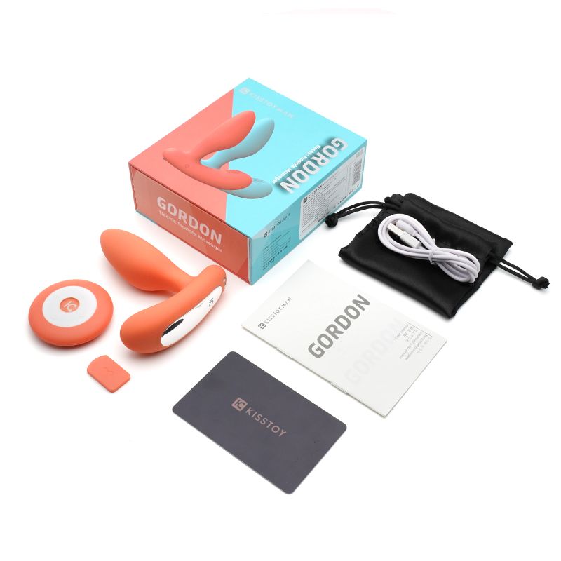 Массажер простаты 2-в-1 KisToy Gordon Оранжевый с пультом ДУ Массажер простаты 2-в-1 KisToy Gordon Оранжевый с пультом ДУ